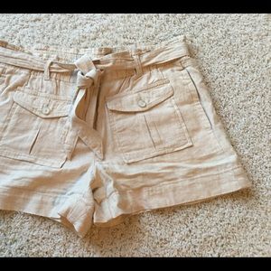 Loft khaki shorts with tie belt
